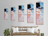 Tranquil Beach Scene, Coastal Wall Art, Pastel Ocean Print, Framed Canvas Print, Minimalist Seascape, Modern Home Decor, Bedroom Art