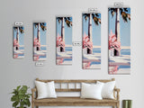 Coastal Palm Tree, Tropical Wall Art, Seaside Home Decor, Framed Canvas Print, Pastel Beach Aesthetic, Living Room Art, Summer Vibes