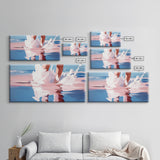 Ocean Reflection, Pink Waves, Beach Aesthetic, Coastal Art, Living Room Wall Art, Modern Seascape, Surreal Art, Framed Canvas Print