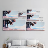 Coastal Tree Art, Ocean Breeze Painting, Minimalist Nature Wall Decor, Soft Pastel Seascape, Beach House Aesthetic, Canvas Print