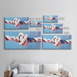 Nautical Rope Knot, Coastal Ocean Art, Maritime Wall Decor, Minimalist Nautical Painting, Boho Beach Aesthetic, Framed Canvas Print