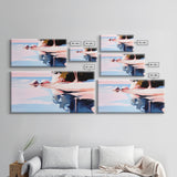 Serene Lake Reflection, Tranquil Water Scene, Minimalist Landscape, Framed Canvas Print, Living Room Wall Art, Coastal Wall Decor