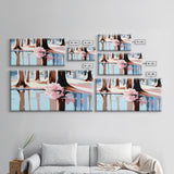 Reflection, Pink Trees, Winter, Framed Canvas Print, Modern Nature Art, Minimalist Wall Art, Cozy Home Decor, Fall Living Room Art