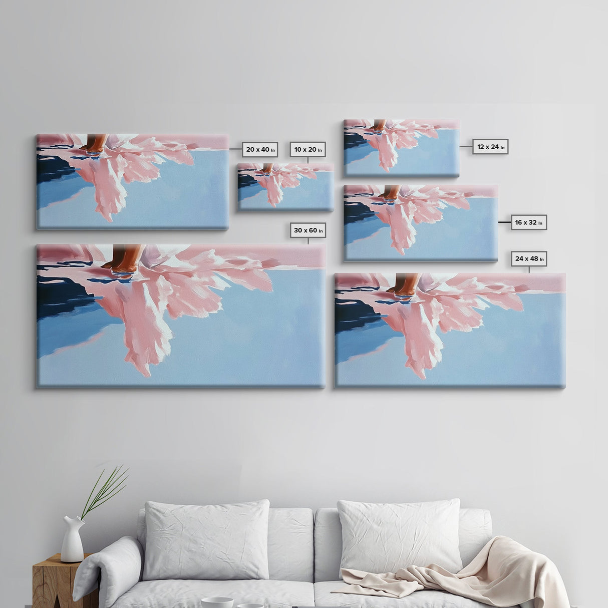 Water Reflection, Feet, Soft Tones, Canvas Print, Minimalist Art, Dreamy Aesthetic, Bedroom Wall Art, Modern Home Decor, Calm Atmosphere