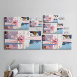 Pink Reflection, Abstract Nature, Boho Art, Floral Wall Decor, Bedroom Wall Art, Canvas Print, Minimalist Water Reflection, Pastel Tones