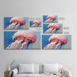 Jellyfish, Ocean Art, Marine Life, Canvas Print, Coastal Wall Decor, Beach House Art, Nautical Painting, Underwater Minimalist Artwork