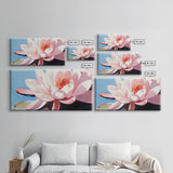 Water Lily Bloom, Floral Wall Art, Zen Botanical Print, Minimalist Nature Decor, Modern Tranquil Art, Bathroom Canvas Print