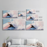 Ocean Splash, Wave Art, Coastal Decor, Beach House, Modern Seascape, Blue Wall Art, Water Painting, Minimalist, Framed Canvas Print