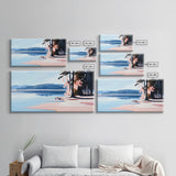 Sandy Shore, Coastal Landscape, Ocean Serenity, Nature Wall Art, Beach Vibes, Nautical Home, Modern Abstract, Framed Canvas Print
