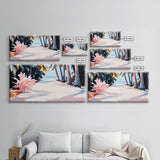 Palm Trees, Tropical Beach Art, Coastal Home Decor, Framed Canvas Print, Living Room Wall Art, Ocean View, Summer Landscape