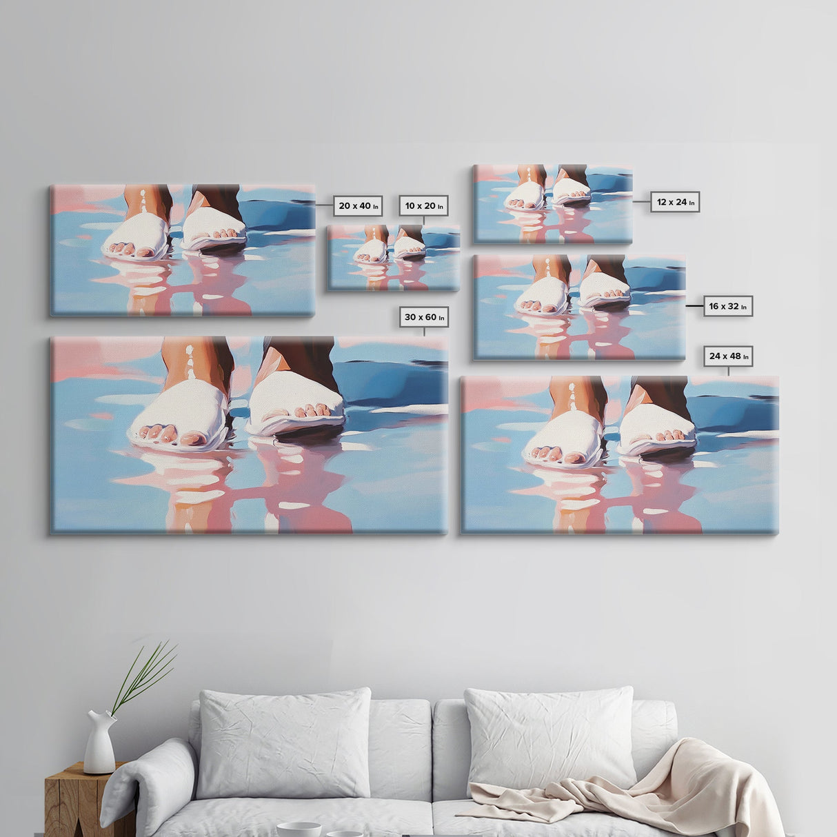 Summer Steps, Beach Aesthetic, Canvas Print, Pastel Art, Coastal Wall Art, Ocean Photography, Minimalist Decor, Bedroom Wall Art