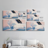 Splashing Wave, Surfer Art, Framed Canvas Print, Ocean Wall Art, Coastal Vibes, Modern Beach Decor, Nautical Artwork, Living Room Art