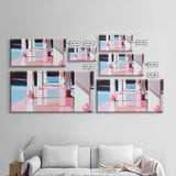 Dockside Reflections, Coastal Living Art, Minimalist Waterscape, Serene Harbor Scene, Nautical Theme, Canvas Print, Office Wall Art