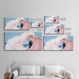 Ocean Wave, Surreal, Pink, Canvas Print, Coastal Wall Art, Dreamy Seascape, Beach House Decor, Modern Minimalist Painting, Unique