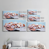 Seashell Bowl, Coastal Still Life, Beach House Decor, Ocean Aesthetic, Nautical Kitchen Wall Art, Minimalist Art, Canvas Print, Summer Vibes