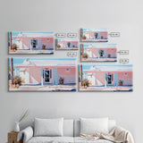 Pink Desert, Midcentury House, Southwest Art, Boho Wall Decor, Modern Pastel Painting, Framed Canvas Print, Minimalist Home Decor