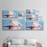 Sea Shell, Coastal Art, Beach House Wall Decor, Canvas Print, Nautical Painting, Minimalist Seaside Art, Bedroom Wall Decor