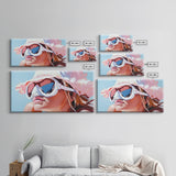 Summer Girl, Beach Art, Coastal Canvas Print, Sun Lover Wall Decor, Boho Wall Art, Vibrant Painting, Relaxing Wall Art, Living Room Decor