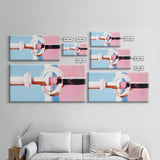 Geometric Door Handle, Modern Abstract Art, Minimalist Interior, Pastel Pink Decor, Clean Aesthetic, Canvas Print, Office Wall Art