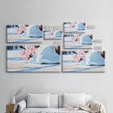 Snow Blossoms, Winter Floral Art, Canvas Print, Christmas Wall Decor, Elegant Wall Art, Nature Inspired Painting, Bedroom Wall Art
