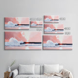 Sunset Reflection, Ocean View, Framed Canvas Print, Pastel Coastal Art, Dreamy Seascape, Modern Wall Decor, Nature Aesthetic