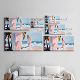 Surfer Girl, Coastal Art, Framed Canvas Print, Beach Wall Decor, Tropical Aesthetic, Ocean Painting, Summer Vibes, Modern Home Art