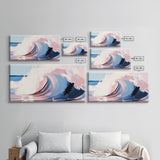 Wave Curl, Ocean Surf, Framed Canvas Print, Coastal Wall Art, Surfer Aesthetic, Beach House Decor, Minimalist Seascape