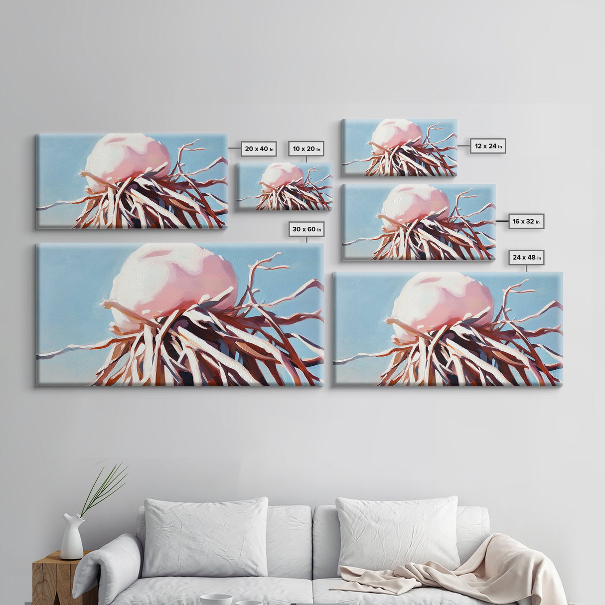Jellyfish Art, Underwater Fantasy, Oceanic Decor, Ethereal Sea Life, Modern Coastal Home, Blue and Pink Palette, Canvas Print