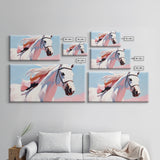 Wild Horse, Equestrian Art, Western Decor, Boho Wall Art, Pastel Painting, Framed Canvas Print, Bedroom Art, Farmhouse Aesthetic
