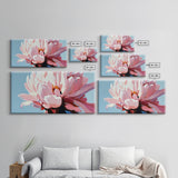 Peony Bloom, Floral Wall Art, Feminine Aesthetic, Modern Minimalist, Blush Pink Painting, Framed Canvas Print, Bedroom or Office Decor