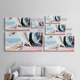 Beach Tree, Coastal Roots, Modern Nature Art, Minimalist Seascape, Living Room Wall Art, Tranquil Landscape, Canvas Print