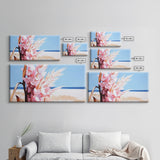 Wildflowers, Coastal Bloom, Boho Floral Art, Ocean Inspired Print, Modern Nature Wall Art, Soft Pastel Aesthetic, Canvas Print