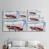 Canoe, Dockside View, Rustic Adventure Art, Cabin Wall Decor, Nature Inspired Aesthetic, Outdoor Enthusiast Gift, Framed Canvas Print