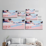 Desert River, Pastel Landscape, Western Aesthetic, Minimalist Nature Art, Boho Home Decor, Serene Wall Art, Framed Canvas Print
