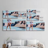 Desert Hike, Canyon View, Travel Photography Art, Adventure Aesthetic, Wanderlust Inspired Decor, Modern Boho Style, Framed Canvas Print