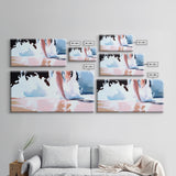 Splashing Waves, Water Reflections, Summer Art, Canvas Print, Beach Wall Decor, Coastal Home Art, Living Room Painting, Blue Seascape