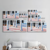 Forest By The Shore, Coastal Trees, Nature Art, Canvas Print, Tranquil Wall Decor, Living Room Art, Beach House Painting, Minimalist Art