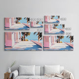 Palm Trees, Ocean View, Coastal Retreat, Canvas Print, Tropical Wall Art, Beach House Decor, Living Room Painting, Modern Minimalist Art