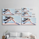 Coastal Tree, Windy Beach, Ocean Breeze, Framed Canvas Print, Minimalist Art, Coastal Wall Art, Living Room Wall Art, Beach House Decor