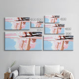 Barefoot Reflection, Sunlit Serenity, Beachside Calm, Framed Canvas Print, Coastal Home Decor, Ocean Art, Dreamy Seascape, Minimalist Aesthetic