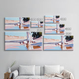 Desert Oasis, Lone Tree, Tranquil Reflection, Canvas Print, Southwestern Art, Earthy Color Palette, Minimalist Nature, Living Room Wall Art