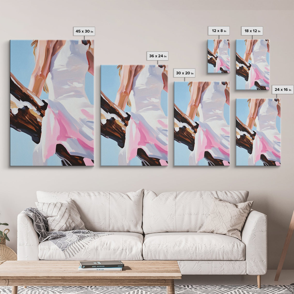 Summer Dress, Breezy Style, Feminine Art, Carefree Vibes, Romantic Aesthetic, Canvas Print, Bedroom Wall Art, Modern Fashion Painting