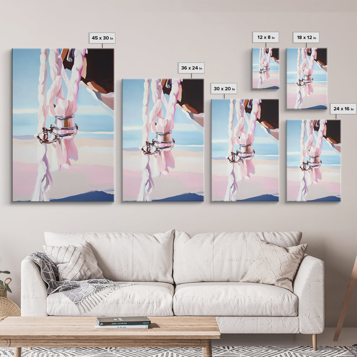 Hanging Rope, Beach House Art, Nautical Style, Canvas Print, Coastal Decor, Contemporary Home Wall Art, Living Room Statement