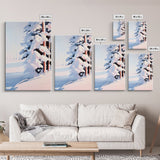 Winter Snow, Pine Tree Landscape, Framed Canvas Print, Cozy Cabin Decor, Seasonal Wall Art, Tranquil Winter Scene, Christmas Aesthetic
