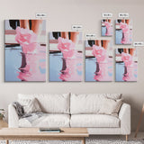 Romantic, Water, Reflection, Feminine, Framed Canvas Print, Elegant Minimalist Artwork, Soft Aesthetic Home Decor, Bedroom Wall Art, Fashion Art