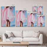 Flowing Dress, Feminine Art, Soft Aesthetic, Elegant Style, Framed Canvas Print, Fashion Illustration, Romantic Home Decor, Bedroom Art