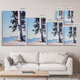 Coastal Tree, Lakeside Art, Tranquil Scene, Framed Canvas Print, Serene Nature Art, Minimalist Landscape, Living Room Wall Art