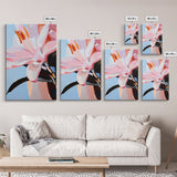 Pink Lily, Floral Painting, Modern Flower Wall Art, Framed Canvas Print, Bedroom Decor, Feminine Aesthetic, Boho Botanical Art