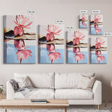 Water Lily Reflection, Zen Floral Art, Nature Botanical Painting, Framed Canvas Print, Spa Wall Decor, Minimalist Bedroom Art