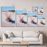 Desert Plant, Soft Pink Tones, Modern Botanical Wall Art, Framed Canvas Print, Southwest Decor, Minimalist Nature Painting